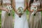 Bride and maids with flowers