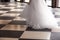 Bride over chequered floor