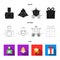 Bride, photographing, gift, wedding car. Wedding set collection icons in black,flat,outline style vector symbol stock