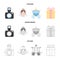 Bride, photographing, gift, wedding car. Wedding set collection icons in cartoon,outline,monochrome style vector symbol