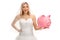 Bride with a piggybank