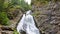 Bride`s Veil waterfall in the Carpathian mountains in the Transylvania region of Romania