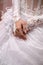 Bride shows her manicured hands