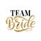 Bride team word calligraphy fun design. Lettering text vector illustration for bachelorette party