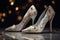 Bride wedding details. Stunning interpretation of bridal shoes