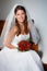 Bride, wedding and woman portrait with smile for marriage, commitment and love event outdoor. Confidence, happy female