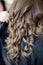 Bridesmaid having her hair done