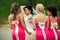 Bridesmaids with bride