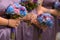 Bridesmaids holding bouquets