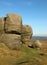 Bridestones a large group of gritstone rock formations in west yorkshire landscape near todmorden