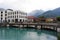 Bridge across the Aare river, connecting Interlaken to Unterseen.