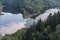 The bridge across Rappbode Dam lake in Harz, Germany