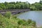 Bridge across Ulley Reservoir, 2 in Rotherham, South Yorkshire, England.