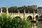 Bridge of Angels Ponte Sant`Angelo a famous Roman pedestrian bridge in Adriano Park in Vatican City, Rome