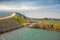 Bridge Atlanterhavsvegen with an amazing view over the norwegian mountains, Atlantic road, Norway