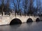 Bridge in baths park in european Warsaw city of Poland