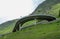 A bridge, a bend, and a gallery on Gotthard motorway pass street, Switzerland