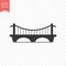 Bridge building icon simple flat style vector illustration