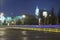 Bridge, cathedral, city night view