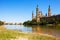 Bridge and Cathedral from Ebro river. Zaragoza