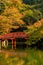 Bridge color of red in Daigoji Temple