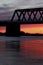 A bridge at a colorful sunset, Deventer, The Netherlands