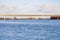 Bridge of Cortenoever over the flooded floodplains of the Dutch river IJssel