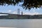 The bridge and the Cristo Rei at Tagus river bank