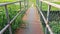 bridge crossing the outdoor concrete drainage system at the city street.