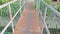 bridge crossing the outdoor concrete drainage system at the city street.