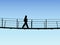 Bridge crossing silhouette on background of sky, Vector