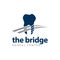 The bridge dental center logo,  scene dental implant become bridge vector