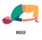 Bridge exercise, yoga position or asana, sport or fitness