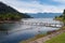 Bridge with fishermen on Lake Maninjau