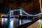 Bridge at Folkestone Harbour at night
