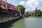 A bridge and fortifications over Pegnitz River, in Nuremberg, Germany.