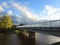 Bridge , going over river Pakalne in Rusne town, Lithuania