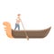 Bridge gondolier icon cartoon vector. Venice gondola