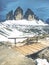 Bridge with handrail at popular trek around Tre Cime di Lavaredo