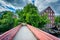 Bridge and historic buildings along the Winnipesaukee River, in