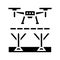 bridge inspection drone glyph icon vector illustration