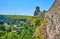 The bridge of Kamianets-Podilskyi Castle and Smotrych River canyon, Ukraine