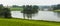 Bridge, lake and landscape around Blenheim Palace, the birthplace of Winston Churchill and residence of the dukes of Marlborough