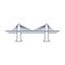 Bridge line vector icon - suspension bridge simple pictogram in linear style on white background. Vector illustration.
