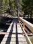 Bridge on Little laramie river On snowy range road Medicine Bow National Forest Wyoming