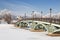 Bridge at the Lower pond in the park Tsaritsyno