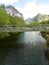 Bridge and the mountains