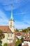 Bridge over Aare and Nydegg Church , Bern, Switzerland