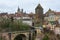 Bridge over the Armancon river, medieval city of Semur-en-Auxois, Burgundy, France