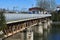 Bridge over the Bidasoa river on Spain and France border.